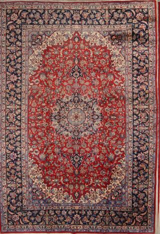 Traditional Area Rugs Hand - Knotted Wool Floral Vintage Carpet 10 X 14