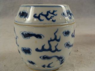 Antique 19C Chinese Porcelain Barrel Form Dragon Tea Caddie 3