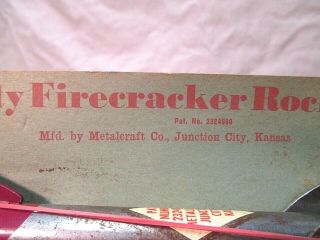 VINTAGE 1943 FIRECRACKER ROCKET PISTOL ON CARD JUNCTION CITY KS LABEL GUN 2