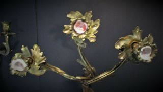 Antique 19th Century Marked French Art Nouveau Gilt Bronze Wall Sconce 6