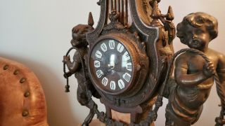 Imperial Italian Mantel Ornate Clock,  Marble & Bronze/Brass. 2
