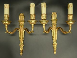 Large Sconces,  Quiver Decor,  Louis Xvi Style - Bronze - French Antique