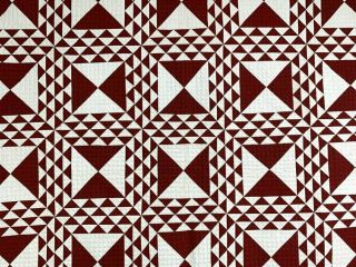 PA c 1890 - 1900 Lady of the Lake QUILT Antique Ox RED Mennonite 12