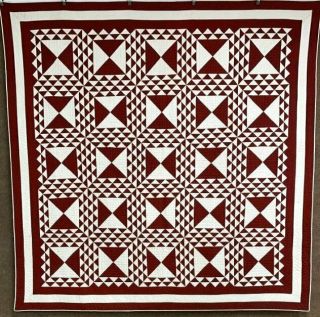 Pa C 1890 - 1900 Lady Of The Lake Quilt Antique Ox Red Mennonite