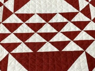 PA c 1890 - 1900 Lady of the Lake QUILT Antique Ox RED Mennonite 5
