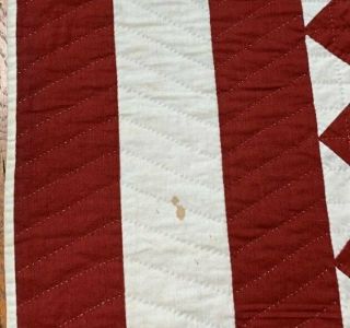 PA c 1890 - 1900 Lady of the Lake QUILT Antique Ox RED Mennonite 8