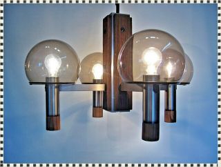 Vintage Mid Century Modern Sonneman Atomic Space Age Lamp Chandelier 5 Lights