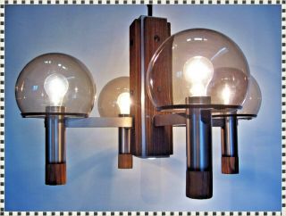 Vintage Mid Century Modern Sonneman Atomic Space Age Lamp Chandelier 5 Lights 4