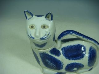 chinese blue and white porcelain cat statue 6