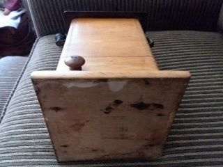 ANTIQUE Wood & Cast Iron COFFEE GRINDER MILL W/ Door & CATCH Pan 4