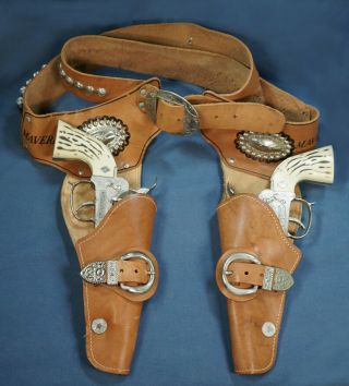 Vintage Hubley Holster Maverick,  45 Toy Cap Guns Fantastic