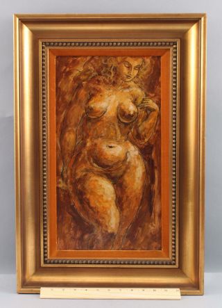 Charles Burdick Modernist Expresionist Nude Woman Portrait Oil Painting