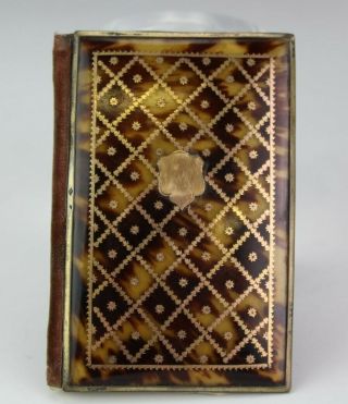 Antique Victorian Gold Inlay & 800 Silver Mounted Calling Card Case Holder Acz