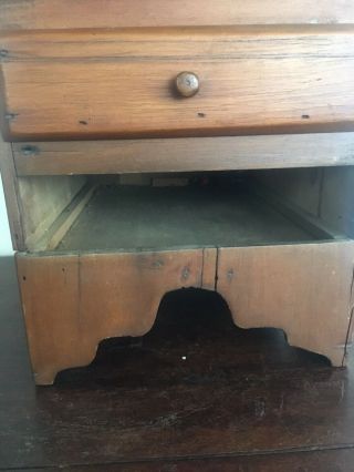Antique Late 19th C Countertop Pine Miniature Chest Cabinet Primitive 16.  5” AAFA 7