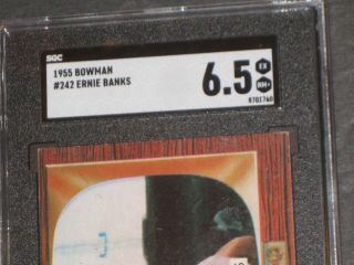 1955 Bowman ERNIE BANKS Baseball Card 242 SGC 6.  5 EX/NM,  Chicago Cubs 3