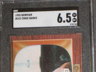 1955 Bowman ERNIE BANKS Baseball Card 242 SGC 6.  5 EX/NM,  Chicago Cubs 4