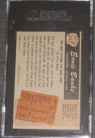 1955 Bowman ERNIE BANKS Baseball Card 242 SGC 6.  5 EX/NM,  Chicago Cubs 5