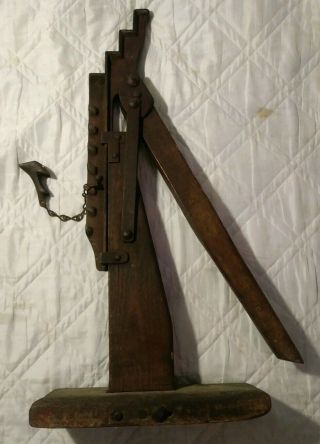 Antique Buggy Carriage And Wagon Jack - Iron And Wood