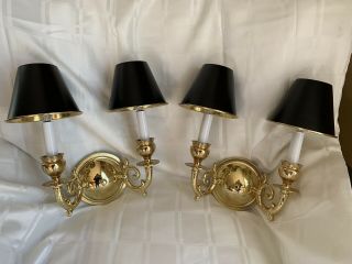 Pair Vintage Solid Brass French Bouillotte Wall Sconce 2 Pair Avail.  Daily Deal