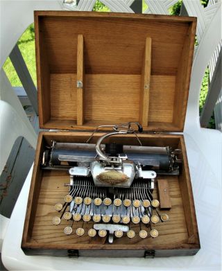 Antique Blick Aluminum Featherweight Typewriter 1910 Model 6 Stamford Ct,  Case
