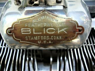 Antique BLICK Aluminum Featherweight Typewriter 1910 Model 6 Stamford CT,  Case 5