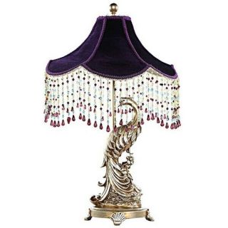 28.  5 " Antique Style Decorative Peacock Table Accent Lamp