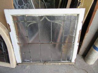 ANTIQUE AMERICAN STAINED GLASS WINDOW 34 x 31 ARCHITECTURAL SALVAGE 7