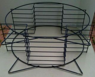 Mid Century Modern 6 Shelf Round Metal Wire Record Plant Stand Art Deco Vintage 9