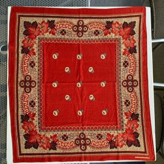 Martha Washington S.  H.  Greene Turkey Red Paisley Handkerchief Bandana 1880