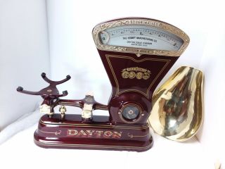 Restored Cast Iron 2 Lb Dayton Candy Scale model 167 With Brass Pan 2