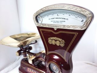 Restored Cast Iron 2 Lb Dayton Candy Scale model 167 With Brass Pan 3