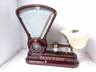 Restored Cast Iron 2 Lb Dayton Candy Scale model 167 With Brass Pan 7
