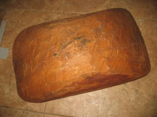Antique Primitive Hand Hewn Wooden Dough Bowl 19 x 12 2