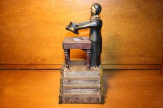 Hard to Find MAGICIAN Mechanical Bank Toy by J & E Stevens c.  1901 2