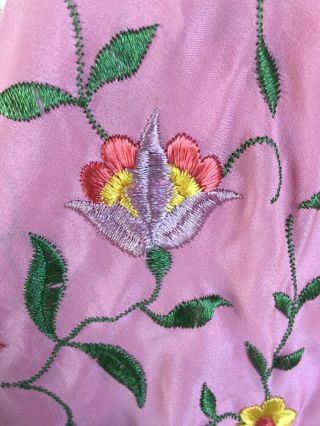ANTIQUE VINTAGE 19th Century CANTON EMBROIDERED SILK PIANO SHAWL 83” X 85” 12