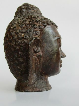 Bronze Urna Buddha Head Chinese South East Asian Dynastic Primitive Casting