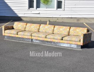 Large Selig Chrome Sectional Sofa Mid Century Modern Milo Baughman
