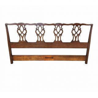 Antique Mahogany Kindel Chippendale King Size Headboard