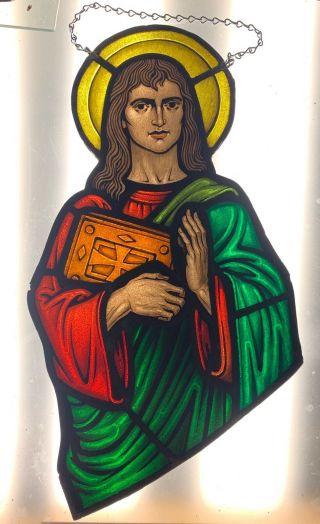 Architectural Salvage Leaded Stained Glass - Saint John The Evangelist