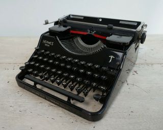 Hermes Media Typewriter Portable Vintage Typewriter with Case 1930s typewriter 7