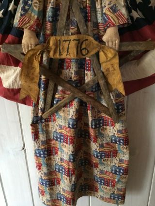 Primitive Americana Angel Doll with Flag Bunting Wings - OOAK 8