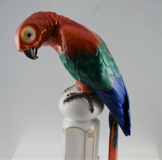 1920 ' s Art Deco Figurine Sculpture Bird Parrot Macaw Zehscherzer Beh Scherzer 2