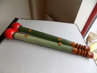 Amber Bakelite & Glittered Bakelite Stunning Huge Circus Batons 580 Gram