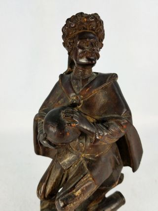 18th 19th Century Hand Carved Figure Russian or German Military Man With Canon 11