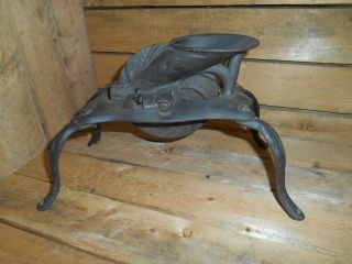 Antique Vintage Cast Iron 4 leg Spider Cherry Stoner Pitter Table Top Primitive 2