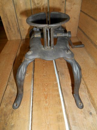 Antique Vintage Cast Iron 4 leg Spider Cherry Stoner Pitter Table Top Primitive 5