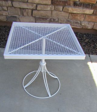 Vintage Homecrest Patio Table Wrought Iron Metal Mesh Top Table