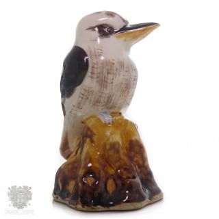 PAIR early 1930 ' s Australian pottery Kookaburra statues figurines drip glazed 9