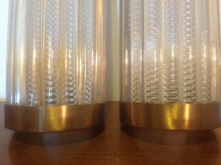 Vintage Art Deco Brass & Lucite Rod Ship Light / Wall Sconces Lamp 4