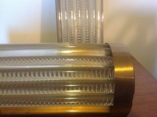 Vintage Art Deco Brass & Lucite Rod Ship Light / Wall Sconces Lamp 5